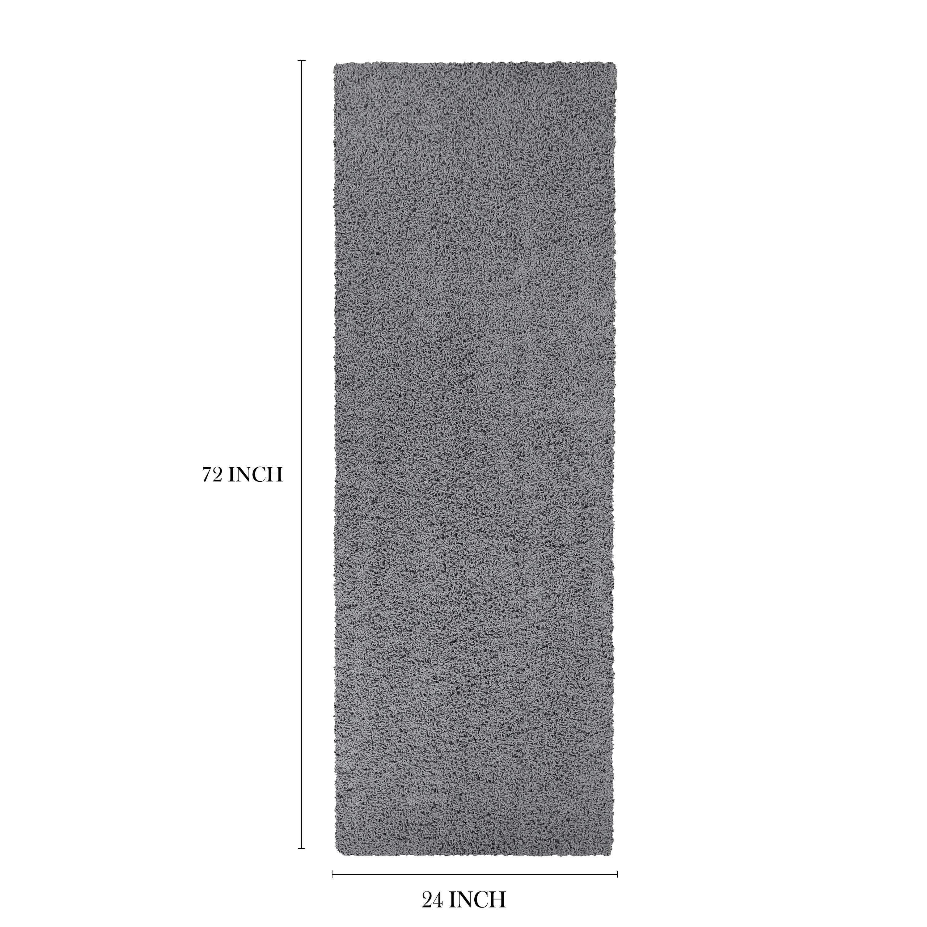 Mainstays Traditional Solid Gray Shag Indoor Hallway Runner Rug, 2' x 6'