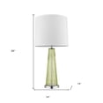 thumbnail image 3 of Chiara 1-Light Apple Green Glass And Polished Chrome Table Lamp With Off White Shantung Shade, 3 of 5