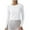 White, variant on Women's Long Sleeve Tshirt Crew Neck Solid Color Shirt Soft Thin Nylon Stretch Crop Tops Casual Slim Fit Yoga Workout Tee M