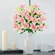 thumbnail image 4 of Ramo de Lirios Artificiales de Seda Rosa de 18 Cabezas, 42 Cm de Alto, Ideal para Decoración Del Hogar, Bodas y Fiestas. No Requiere Mantenimiento., 4 of 6
