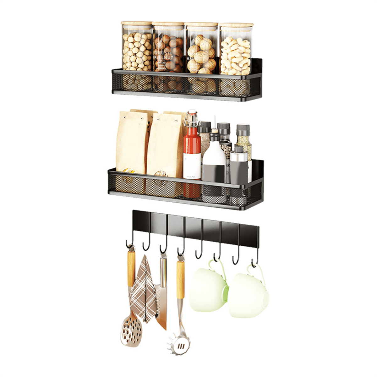 Magnetic Spice Rack for Refrigerator, Magnetic Refrigerator Organizer, Strong Magnetic Fridge Shelf, Storage Rack