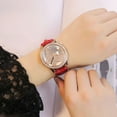 thumbnail image 6 of Ruanlalo Round Butterfly Rhinestone Faux Leather Band Analog Women Quartz Wristwatch Purple, 6 of 6
