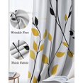 thumbnail image 3 of Yellow Black Branches Blackout Curtains for Bedroom Living Room Darkening Curtains 54 Inch Long Spring Rusitc Botanical Leaves Short Curtain for Small Window Treatment Grommet Drapes 52"x54"x2, 3 of 9