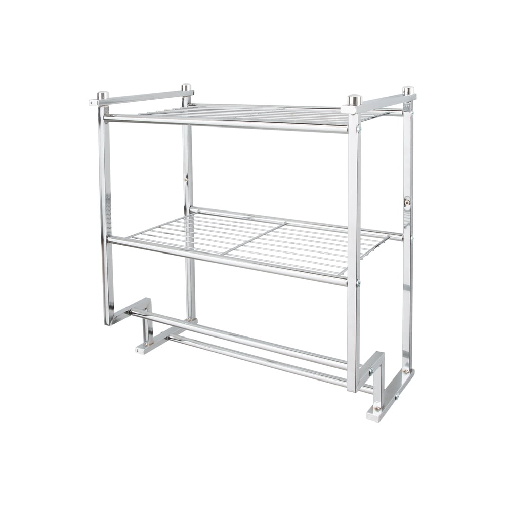 Neu Home 2 Tier Wall Mounted Shelf with Towel Rack