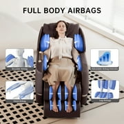 Real Relax Full Body Zero Gravity Shiatsu Recliner Electric Massage Chair, Brown
