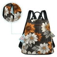 thumbnail image 5 of FORMRS Women's Travel Backpack Purse Anti-theft Hidden Pockets Casual Shoulder Bag, Black Plaid Floral, 5 of 7