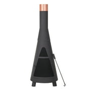 MoDRN 49" Black Finish Steel and Copper Chiminea
