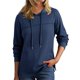 thumbnail image 2 of Sudadera con Capucha para Mujer, Informal, de Punto Gofre, de Larga, con Cordón Ajustable, Ligera, con Capucha Azul Marino L, 2 of 8