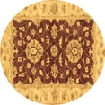 thumbnail image 1 of Ahgly Company Indoor Round Oriental Brown Traditional Area Rugs, 6' Round, 1 of 4