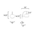 thumbnail image 2 of 10 Inch 4W 1 Led Wall Sconce Et2 Lighting E25062-92Bkgld, 2 of 5