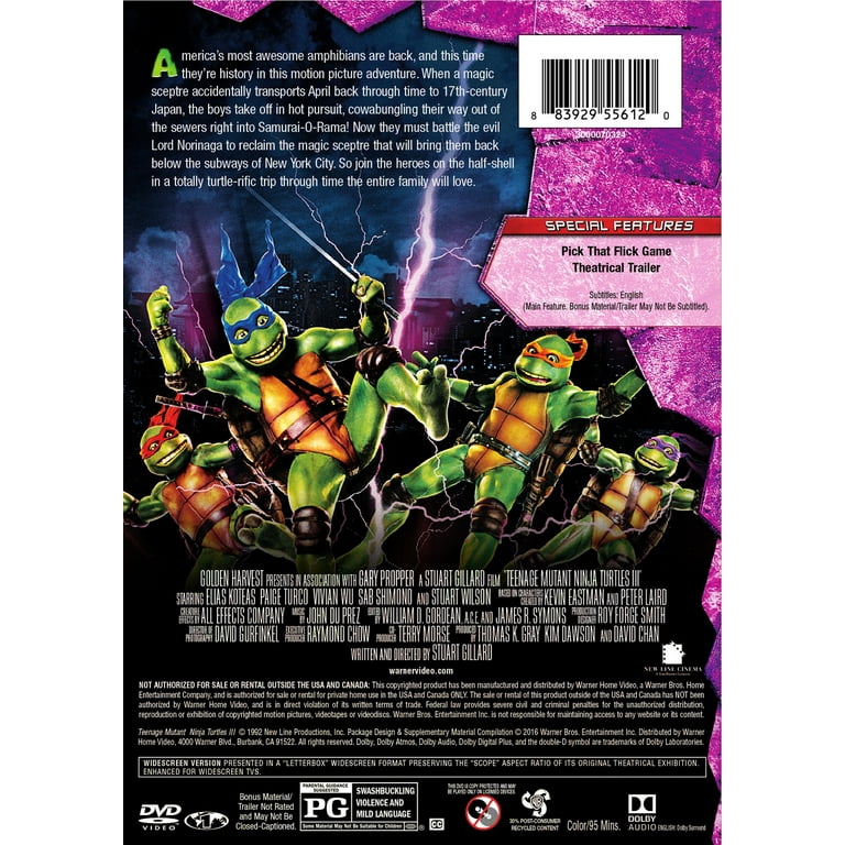 Teenage Mutant Ninja Turtles III: Turtles in Time [DVD] - Walmart.com