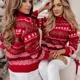 thumbnail image 1 of Jersey de punto de aspecto navideño para mujer, Jersey informal suave de manga larga con cuello redondo, grueso y cálido, novedad de invierno, 2023, 1 of 5