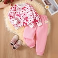 thumbnail image 5 of mgoYE Toddler Baby Girl Fall Winter Outfit Sweatshirt Pants Set, 5 of 9