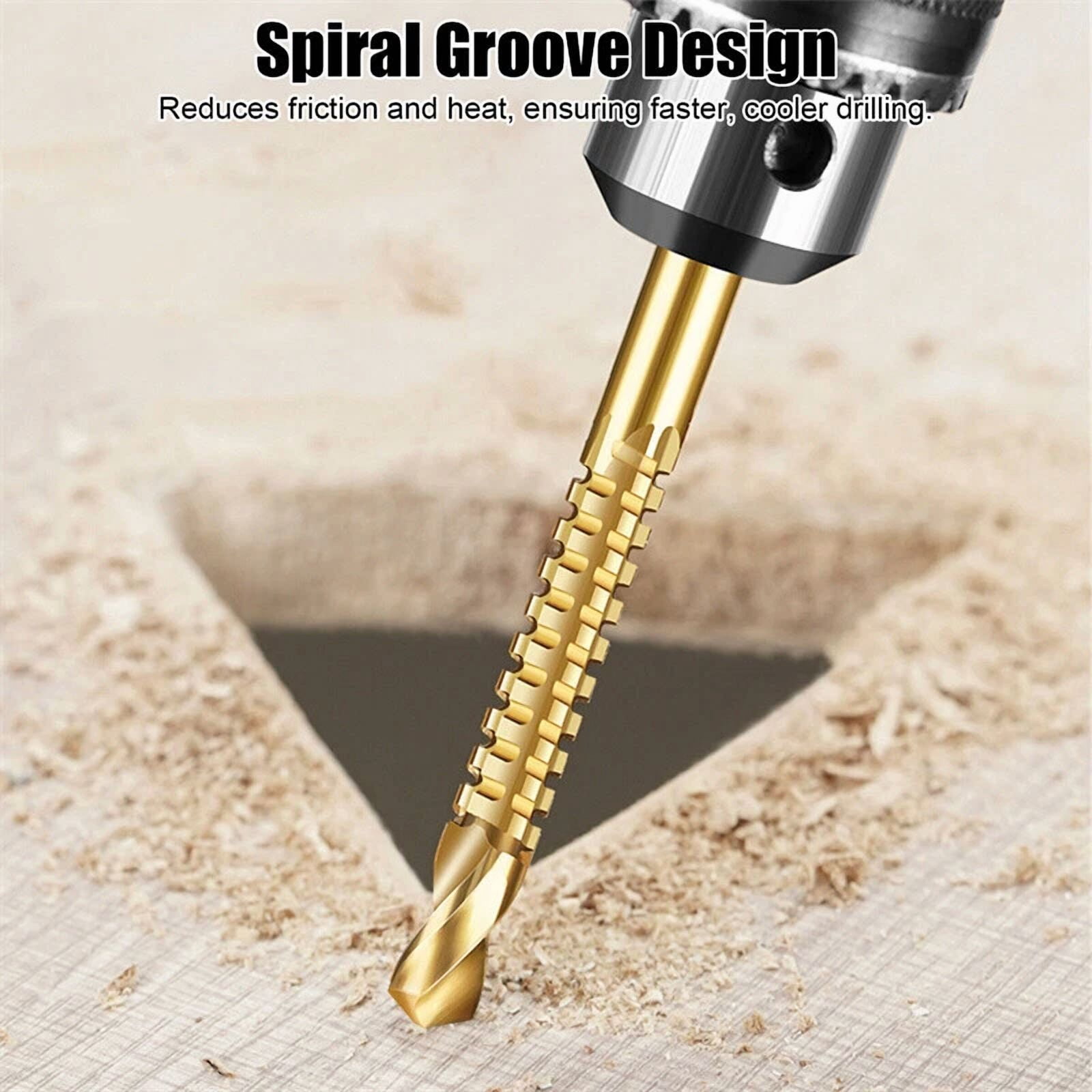 CRESTIN- 2024Twist Drill Bit Set Power Tool Accessories Screw Holes For Wood Metal (6Pcs)