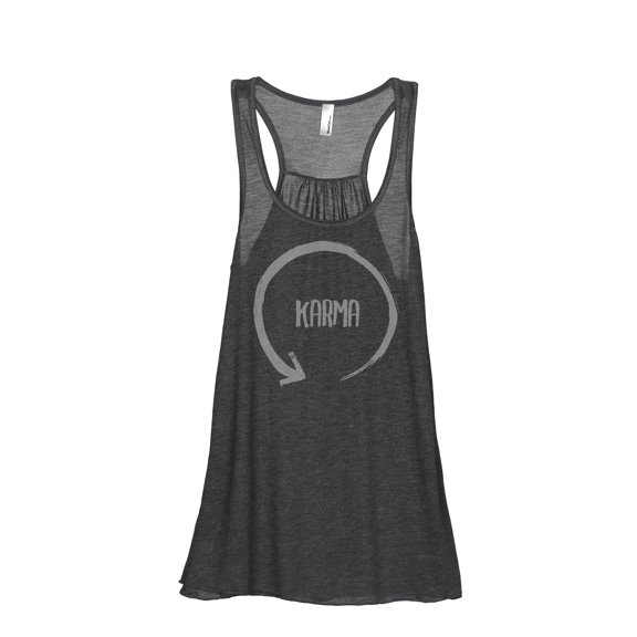 Thread Tank Karma Cycle Women's Sleeveless Flowy Racerback Tank Top Charcoal Small