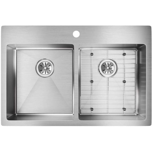 Elkay ECTSR33229TBG1 Stainless Steel 33" Undermount Double Basin Sink
