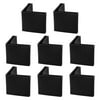 8 Pcs Black Plastic Angle Iron Foot Pad L Shaped Edge Leg Cover 45mmx45mm