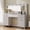White, variant on UGTOO White Makeup Vanity Desk with Lighted Mirror & Charging Station, Vanity Table with 5 Drawers & 2 Cabinets, 3 Lighting Modes, P2 Wood Bedroom Furniture