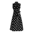 thumbnail image 4 of XIAOCHA Womens Polka Dot Midi Dress Flowy A Line Sleeveless V Neck Casual Party Dresses, 4 of 6