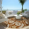 thumbnail image 6 of Addison Rugs Chantille Indoor/Outdoor Transitional Floral Paprika Washable Round Rug, 8' x 8', 6 of 6