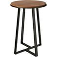 thumbnail image 3 of Round End Tables, Small Side Table Walnut Color MDF Top, Metal Frame Black, Tall End Table for Bed Room, Coffee Tea End Table for Living Room(Walnut+Black), 3 of 16