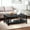 White, variant on Farmhouse Coffee Table, Black Living Room Table with Shelf, 40 Inch