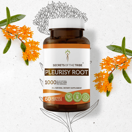 Secrets Of The Tribe Pleurisy Root Capsules Dietary Supplement, Natural Herbal Capsules for Respiratory Support, Pleurisy Root (Asclepias tuberosa) Dried Root, 60 Capsules