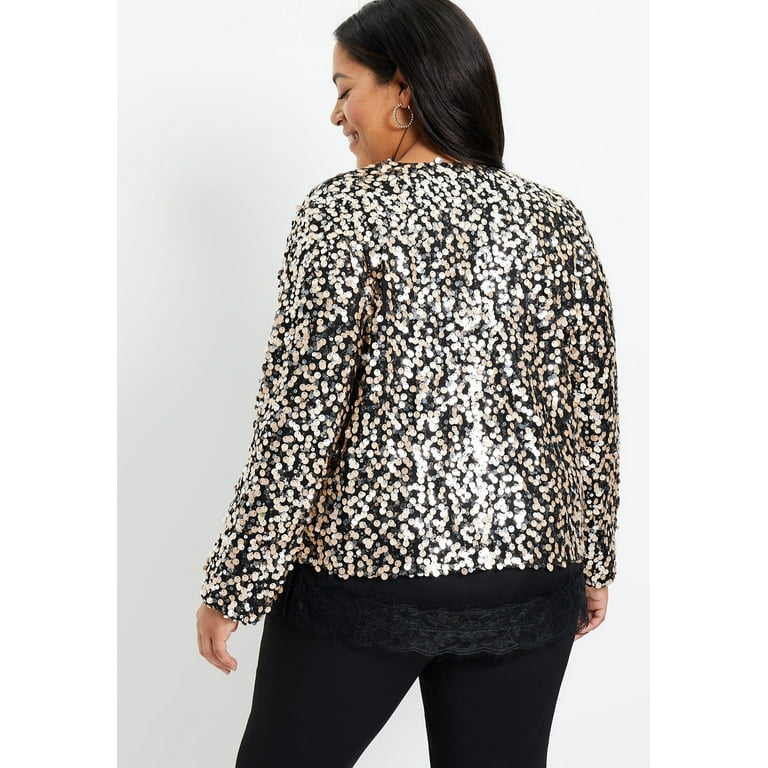 Plus size best sale sequin coat