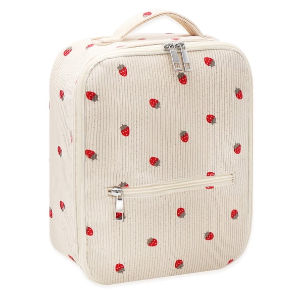 Bolsa Térmica Dark Swan de Pana con Fresas para Mujer Reutilizable