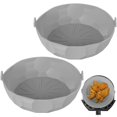 thumbnail image 1 of 2Pcs Air Friteuse Pot de Silicone avec Poignée Réutilisable Air Friteuse Doublure Résistant à la Chaleur Air Friteuse Silicone Panier 7.87inch Cuisson Pan, 1 of 9