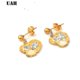 thumbnail image 1 of Pendientes de botón con forma de corazón de circonita cúbica dorado Yashi Joyería de acero inoxidable, 1 of 5
