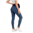thumbnail image 5 of BRGZLK Maternity Jeans Pants Summer Trendy High Waist Belly Support Slim Stretch Pregnancy Casual Fitted Slimming Distressed Denim Pants Dark Blue L, 5 of 7