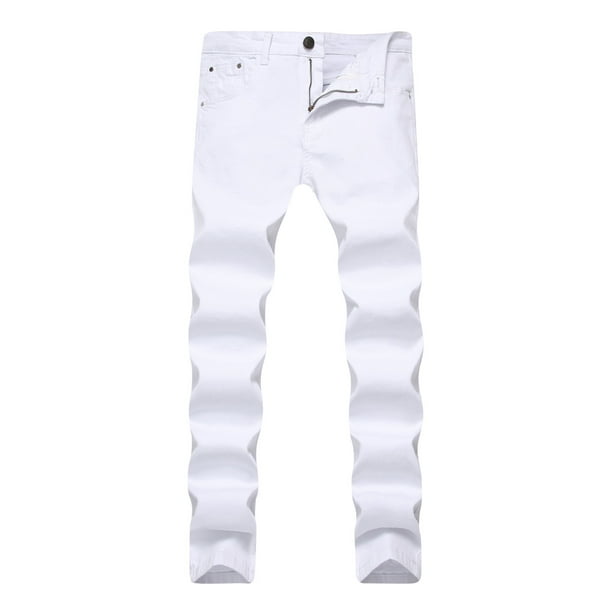 Pantalones largos de moda para hombre, con lazo elástico, ajustados, de pierna recta pequeña