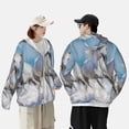 thumbnail image 4 of Fotbe Horses Running Through The Water Chaqueta con Protección Solar UPF 50+ para Hombre y Mujer, Camisa con Capucha y Bolsillos-Medium, 4 of 7