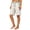 Beige, variant on Men's Contrast Striped Pockets Cotton Linen Shorts Drawstring Waist Leather Patch Bermuda Shorts Summer Casual Beach Outfits