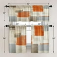 thumbnail image 5 of 36 Inch Kitchen Curtains Beige and Orange Abstract Art Window Curtains and Valances Set of 3,White Modern Art Background Short Tier Curtain for Kitchen,Vintage Small Kitchen Decor, 5 of 5