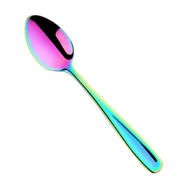 Mini Cucharas de Colores de Acero Inoxidable, Lindas Cucharitas, Cucharas para Revolver y Cucharas de Postre para Niños.