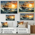 thumbnail image 4 of Designart "Orange Blue Boat Energetic Storm I" Boat Floater Framed Wall Art Living Room, 4 of 7