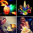 thumbnail image 2 of Goyunwell 3pcs Birthday Candles Flower Lotus Music Rotatable 2 Layers Candles Colorful Pink Red, 2 of 8