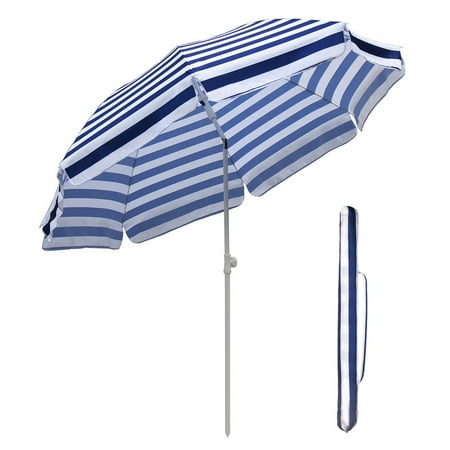 SekeyØ7ft Beach Umbrella Blue White Stripes Outdoor SekeyØ7ft Beach Umbrella Blue White Stripes Outdoor Patio Market