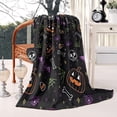 thumbnail image 2 of Halloween Colorful Spooky Elements Blanket,Comfortable Soft Lamb Wool Throw Blanket,All Season,Warm Lightweight Blankets for Sofa Bed Couch Living Room Chair,50"x60", 2 of 4