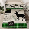 thumbnail image 3 of Homewish Magic Moose Deer Twin Sheet Sets, Woodland Wildlife Twin Fitted Sheet, Rustic Adventure Flat Sheet, Microfiber Bedroom Decor, 3-Piece, 3 of 8