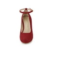 thumbnail image 6 of Unique Bargains Women's Round Toe Stiletto Heel Ankle Strap Pumps Red 7, 6 of 7