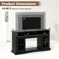 thumbnail image 3 of Gymax TV Stand w/LED Lights & Remote Control Storage Cabinets & Adjustable Shelves Black, 3 of 10