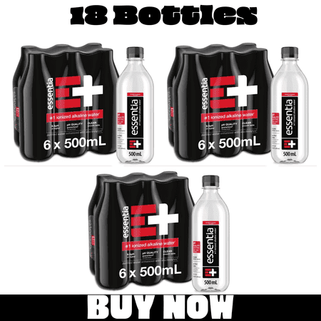 Essentia Ionized Alkaline Water, 9.5+ pH, 99.9% Pure Bottled Water, 20 fl oz Bottles, 18 Pack