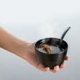 thumbnail image 5 of UPKOCH Soup Rice Bowl Faux Ceramic Bowl With Lid, 4in Japanese Ramen Bowl Frosted Threaded Design For Home Restaurant (Black), 5 of 8