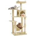 thumbnail image 1 of Árbol para gatos Feandrea de 140 cm, de felpa, multinivel, beige, 1 of 7