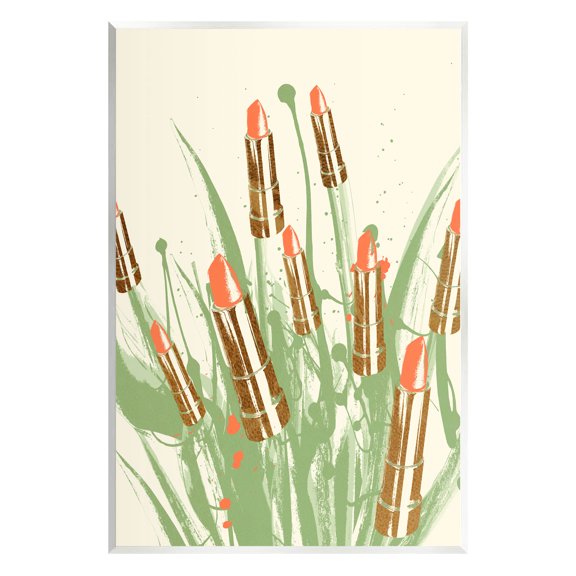Stupell Industries Glam Lipstick Abstract Botanicals Graphic Art Unframed Art Print Wall Art, Design by Lil' Rue