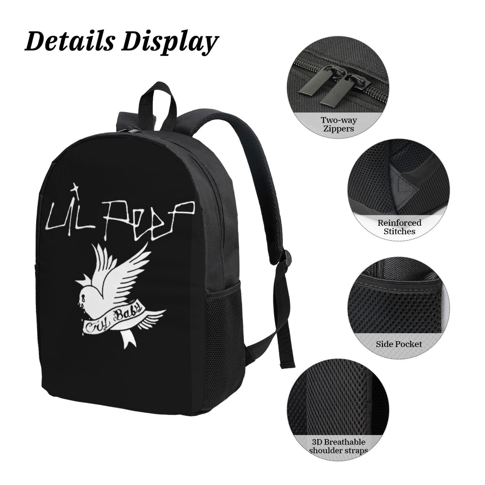 crybaby mini backpack Lil Peep Cry Baby Backpack Simple Lightweight Backpack Fashion Travel  Backpack Laptop Backpack 17 Inch