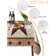 thumbnail image 2 of Red Texas Star Rustic Table Cloth, Waterproof Tablecloth for Rectangle Tables, Farmhouse Berry Brown Wooden Reusable Washable Fabric Table Cover for Restaurant Kitchen Dining Tables 54"x108", 2 of 9